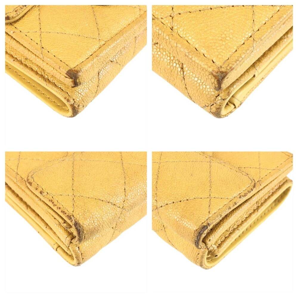 CHANEL Yellow Leather Logo Wallet - Picture 3 of 10